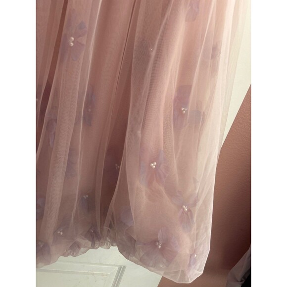 Anthropologie Women’s Blossom Bubble Flower Applique Tulle Midi Skirt size L NWT - Picture 5 of 11
